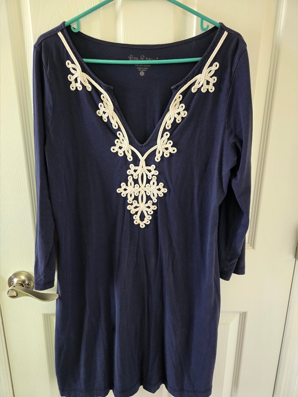 Lilly Pulitzer Dress 100% Pima Cotton Sz Large L EUC